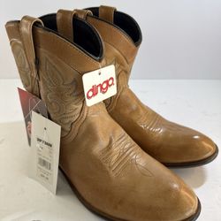 NWT Dingo Womens 8.5 M Antique Tan Leather Western Ankle Boots DI862 Booties