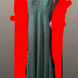 Glitter forest green prom dress