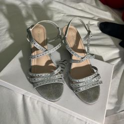 Silver sparkly high heels