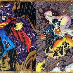 1993 Superboy & Son of Krypton DC Comics Mini Poster Insert Lot of 2