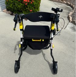 Medline Empower Premium Rollator Walker w/ Seat + Phone Mount