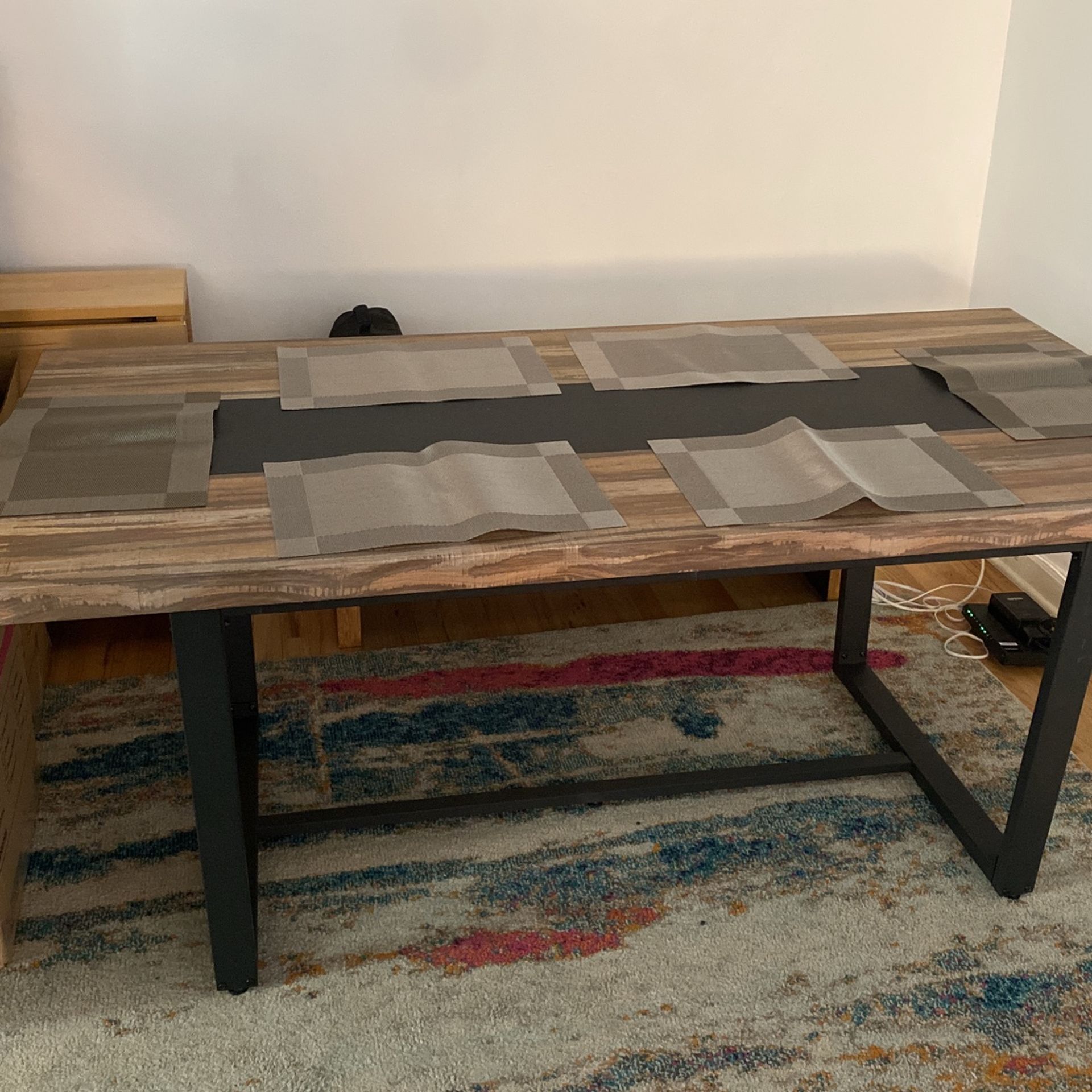 6 Seat Dining Table And 6 Chairs - Gray 