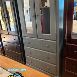 Grey Tall Wardrobe Clóset New Ropero Pinewood Dresser