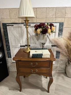 Vintage Solid Cherry Wood French Provincial Nightstand