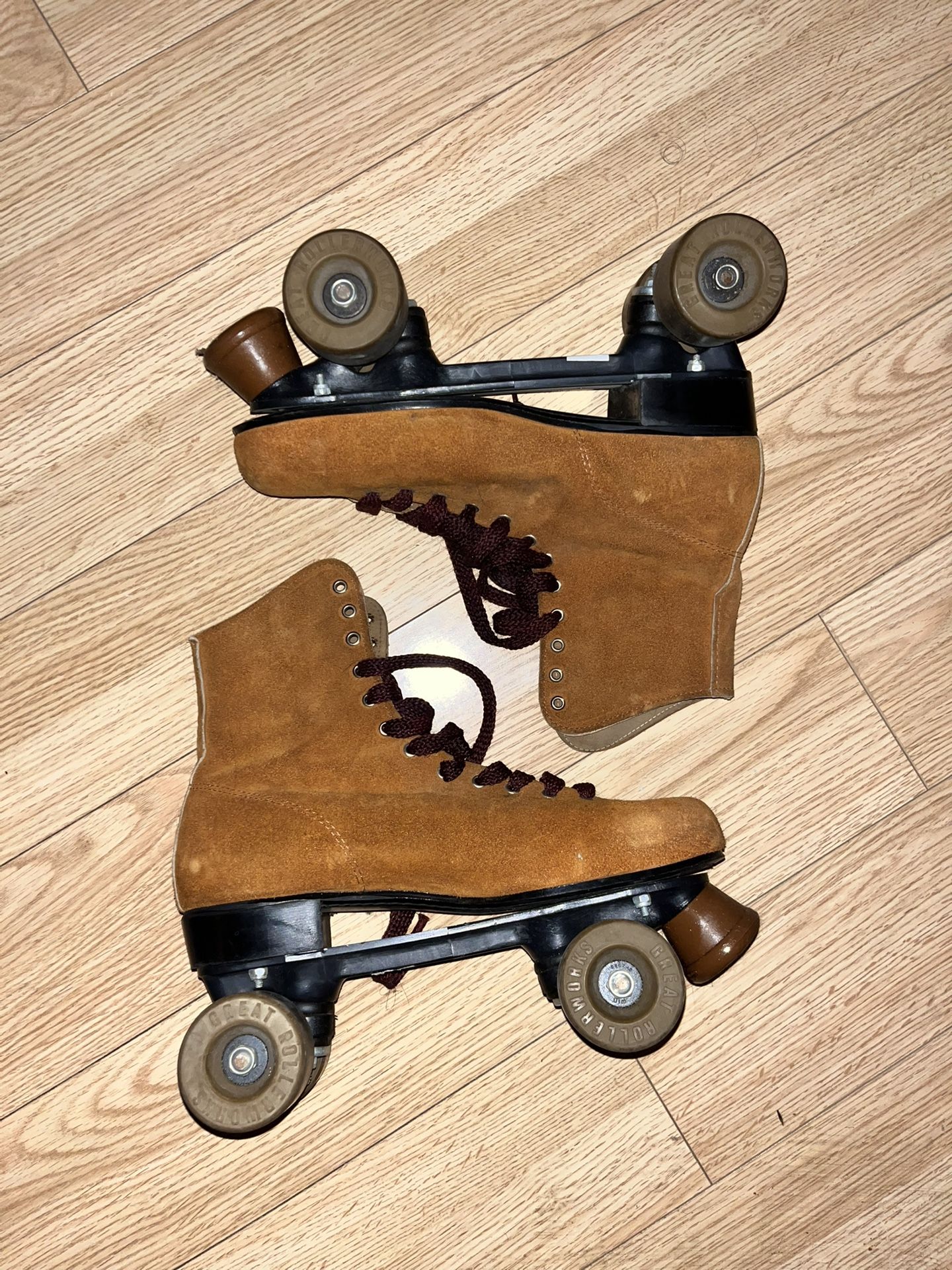 Tan Suede Roller Skates Size 10