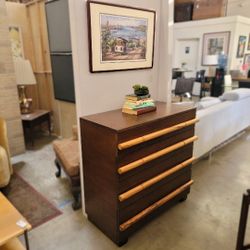 Mid Century Cavalier Walnut Dresser · Full Width Wood Pulls