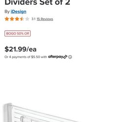 4 Boxes of iDesign Linus Clear Expandable Drawer Dividers
