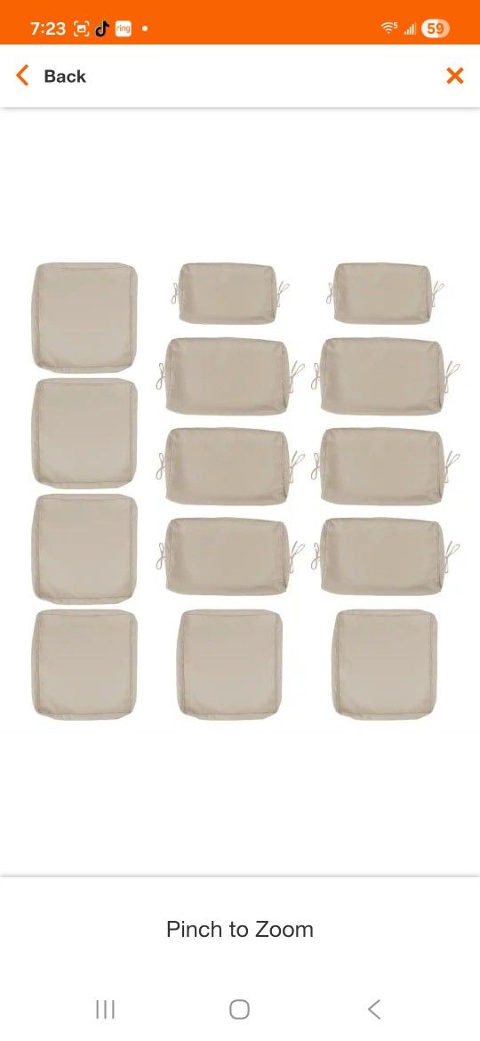 Cushion Covers for 7-Pieces (6-Seaters) Wicker Rattan Sectional Sofa, 14-Pack Cushion Slipcovers Set Seat and Back