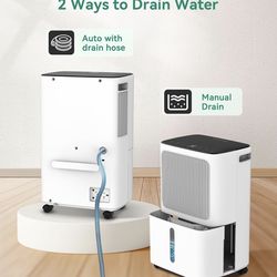 2500 Sq.Ft Dehumidifier for Basement with Drain Hose Max 34 Pints