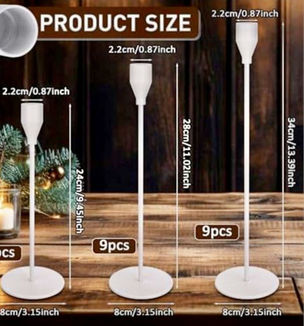 White Elegant Candle Holders, Invitations And Gift Card Box