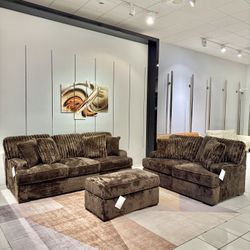 Aylesworth Ultra-SOFT 🤎 Chocolate Corduroy Sofa & Loveseat 💫