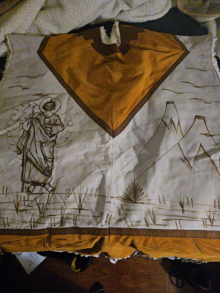 REAL COW LEATHER PONCHO