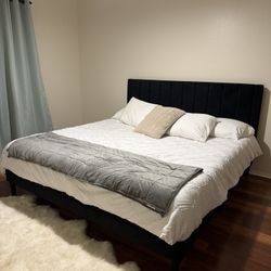 Black Velvet Bed Frame - King