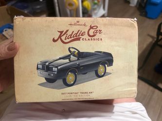New! Hallmark Kiddie Car Classics 1977 Pontiac Trans Am limited edition die-cast pedal car replica. Located off lake mead and Simmons area asking $60