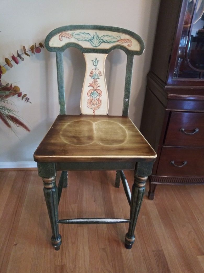 Vintage Chair/stool hand painted tall