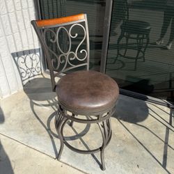 Counter Stool Brown Leather 