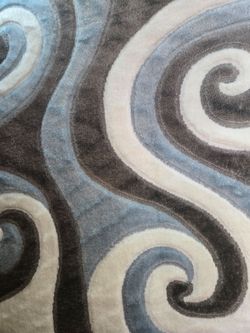 Soft Shag Area Rug with Swirl Pattern