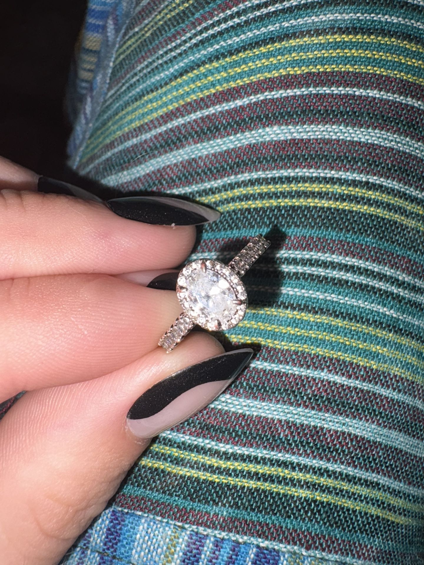Sterling Silver Engagement Ring With Lab Grown Diamonds.