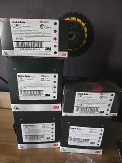New 3M Scotch Brite Disc Med Red/Blue Bundle