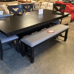 Brand new table for chairs and bench for 1399 grab and go