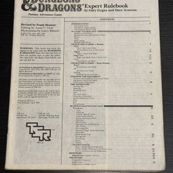 Dungeons & Dragons Expert Rulebook TSR (1E, 1983) No cover