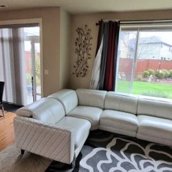 Macys White Couch - Sectional- 5 Piece - 2 Arms, 2 Armless And 1 Wedfe