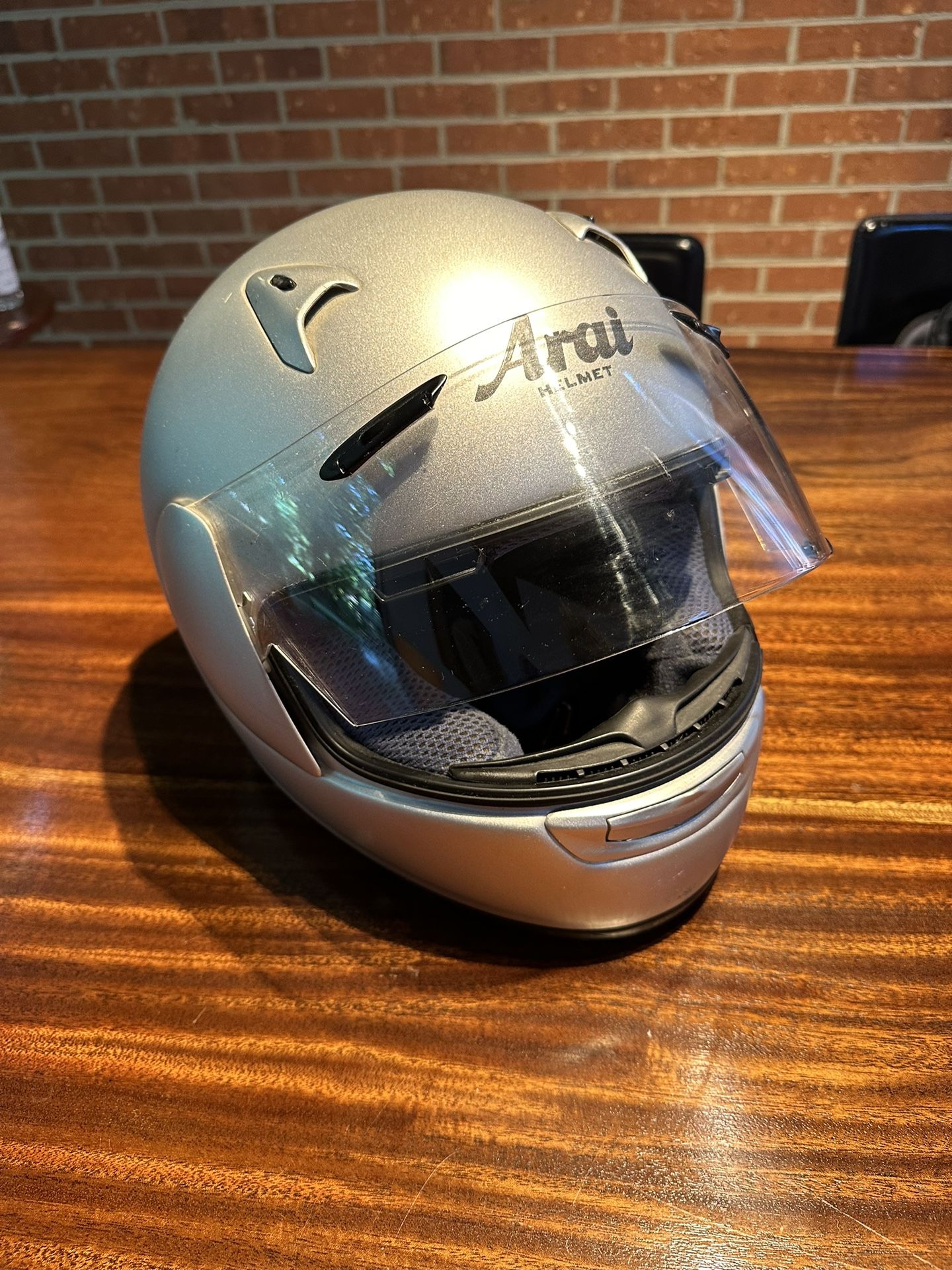 Arai Quantum II Silver Motorcycle Helmet SNELL DOT Size XL (61