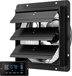 14 Inch Exhaust Fan, 1000 CFM, with Temp Humidity and Speed Control 10-Speed EC Motor Attic Fan with Thermostat, 6 Inch Large Touchscreen Controller, 