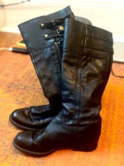 Frank Sartos- Black Leather boots women’s 8.5