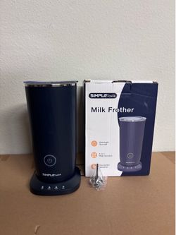 SIMPLETASTE 4-in-1 Milk Frother & Steamer – Electric Foam Maker (Dark Blue)