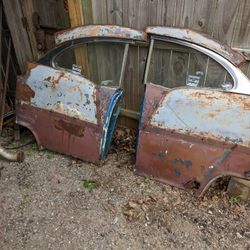 55-57 Chevy Bel Air Rear Panels With Glass And Trim Garage Wall Art