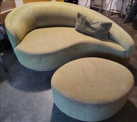 Vladimir Kagan Love Seat with Ottoman
