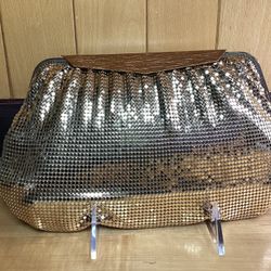 Vintage Whiting & Davis Gold Mesh Clutch Evening Bag