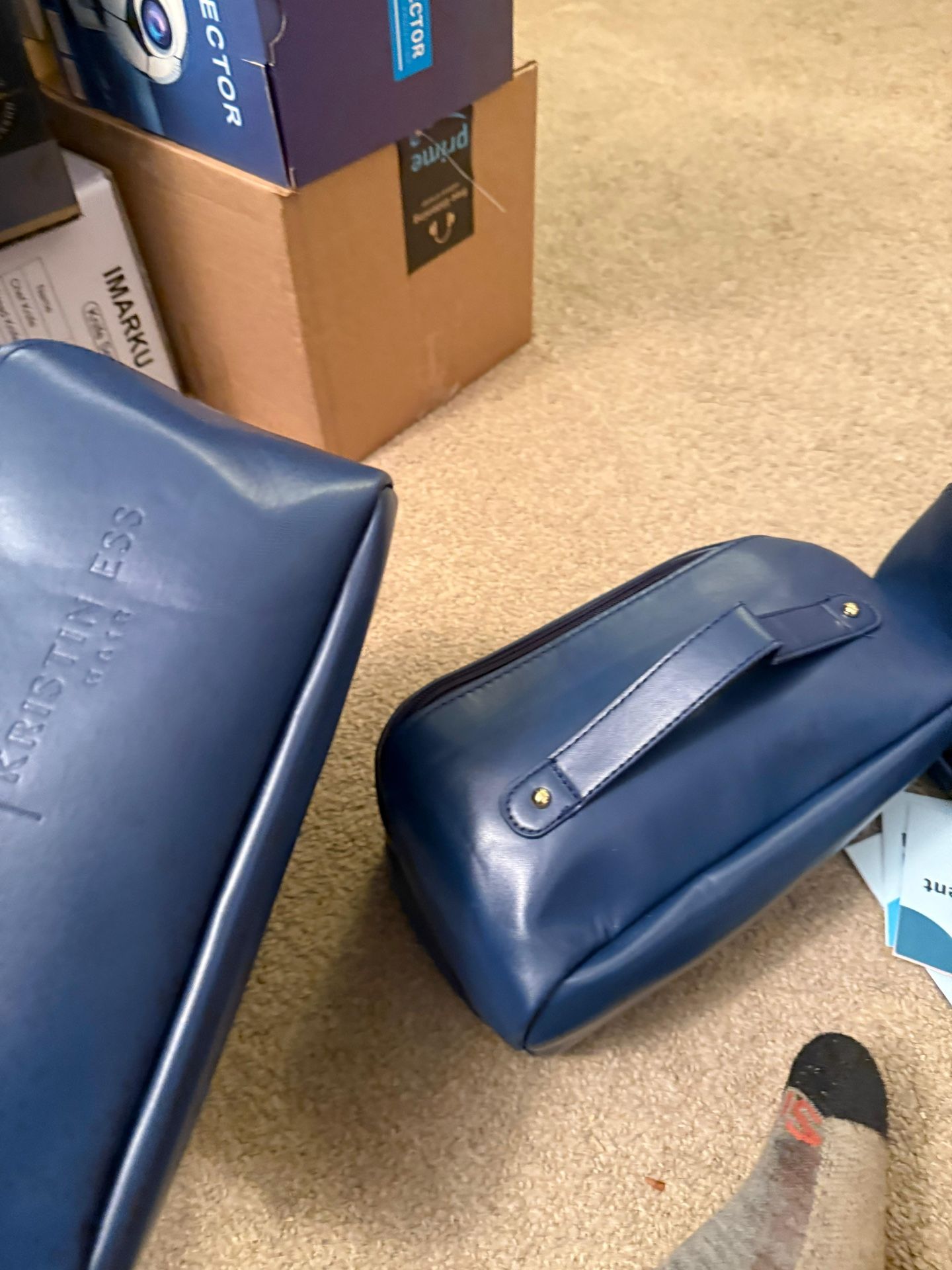 Travel Makeup Bag with 2 Mini Bags, Large Capacity Cosmetic Bag with Divider, PU Leather Toiletry Bag for Women Waterproof, Make up Organizer with Han