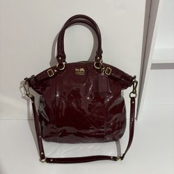 Coach Burgundy Patent Leather Bag