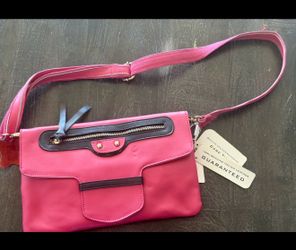 100% Genuine Italian Leather Foldover Crossbody Bag