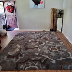 Multi-Color Brown  and Blue Living Room Rug