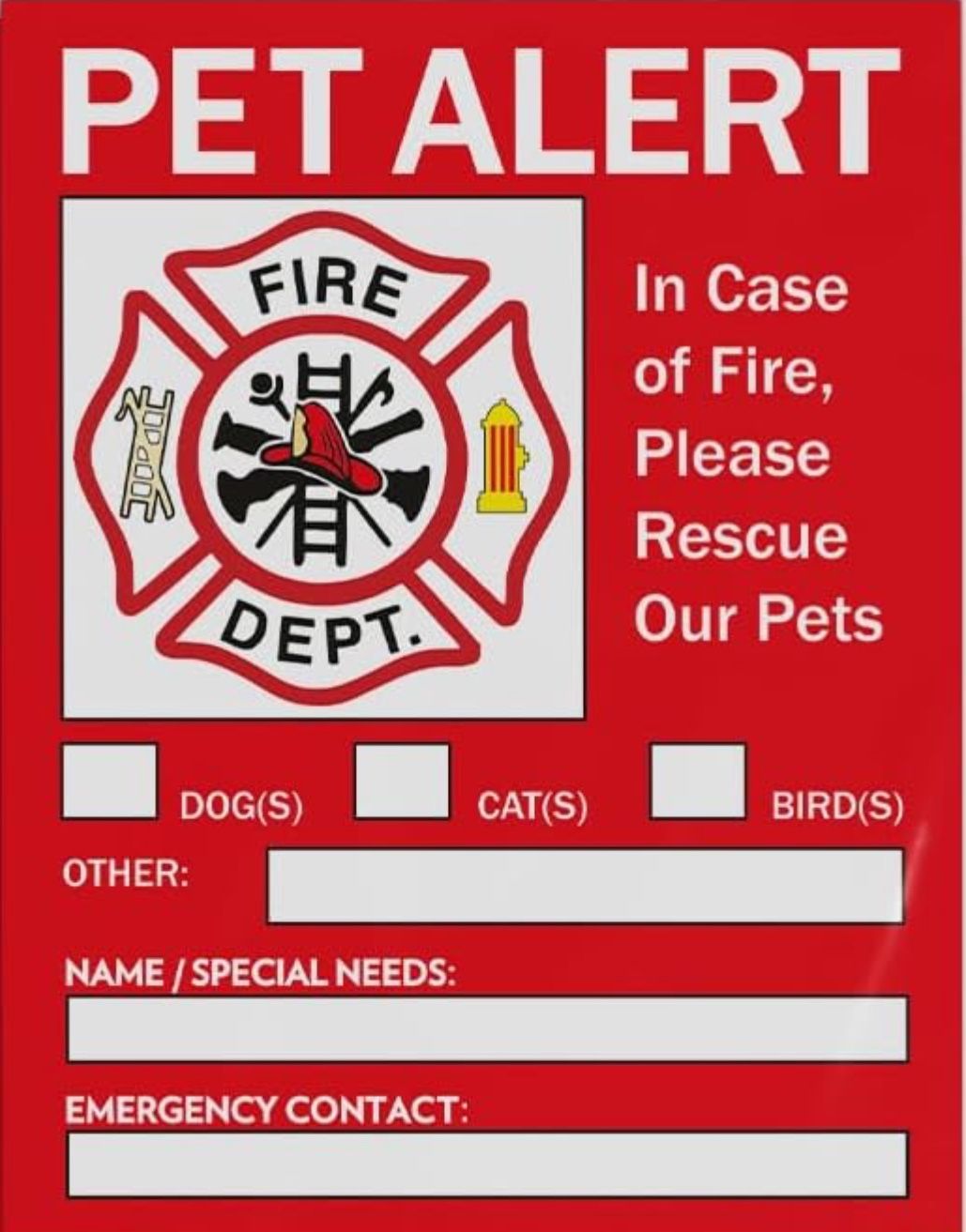 QUALITY EMERGENCY VINYL DECALS FOR PETS