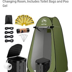 New Porta Potty Privacy Tent, Toilet And Accessories