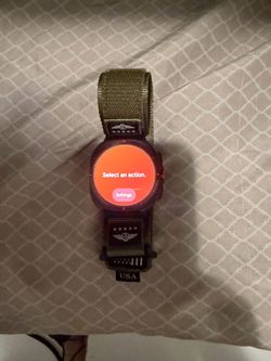 Smartwatch with Olive Green Nylon Band