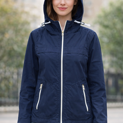 Uniqlo XS Blue Windbreaker Full Zip Hoodie, Lightweight, Pockets – Pre‑Owned