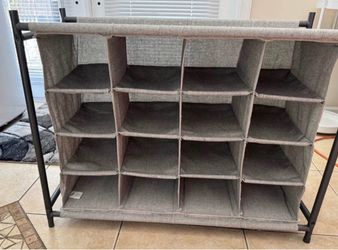 4-Tier 16-Cube Fabric Storage Organizer – Gray