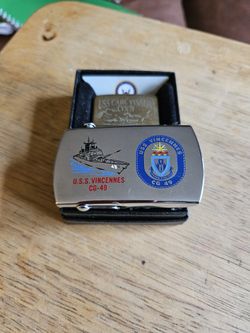 Naval Belt Buckle  USS VINCENNES 