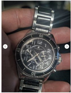 Charles Hubert Steel & black ceramic chronograph watch