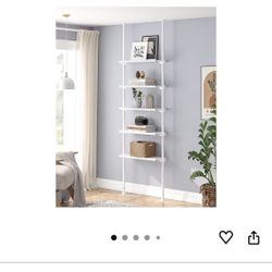 New Wall Ladder Adjustable Height Shelf White 