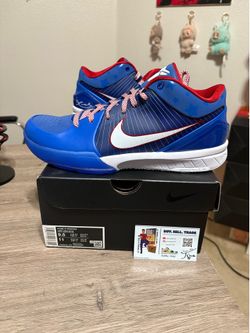 Size 9.5 - Nike Kobe 4 Protro Philly (2024) Blue Red White