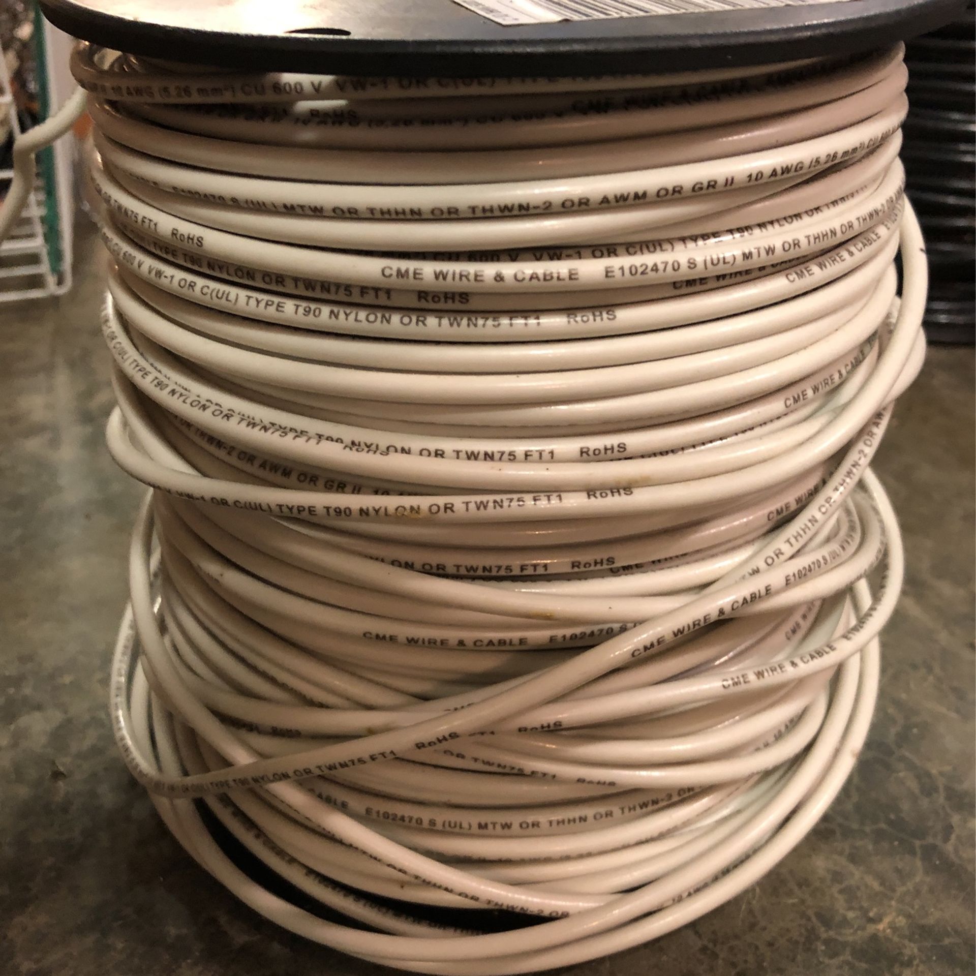 500ft 10AWG THHN  White Wire