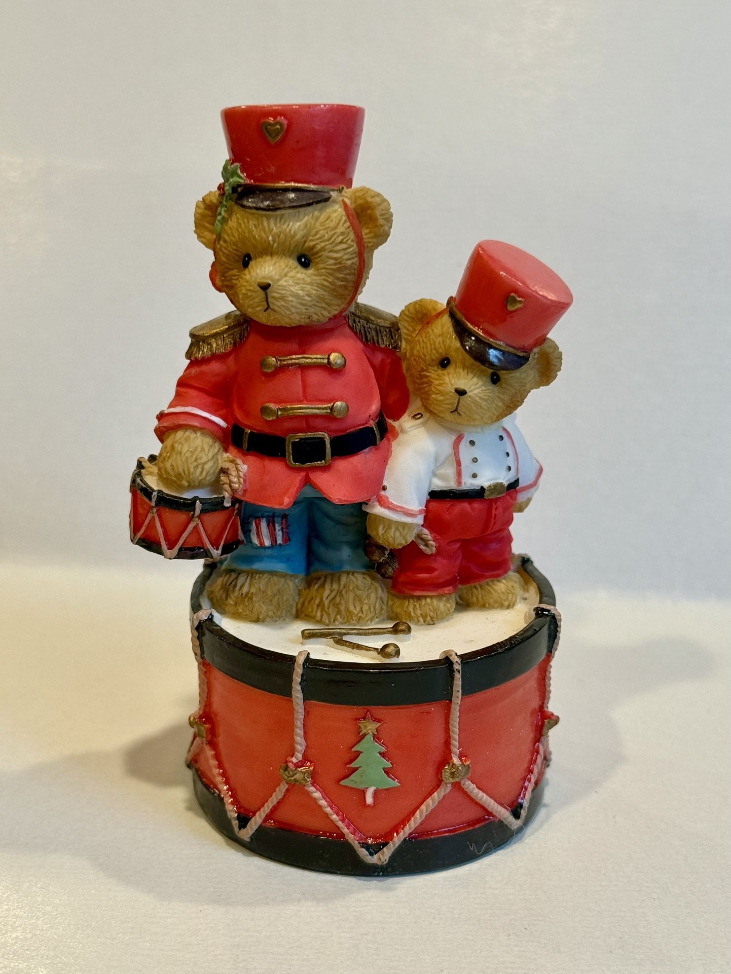 Cherished Teddies Drummer Boy Figurine Brock and Sheldon Avon - 2004 #0000919