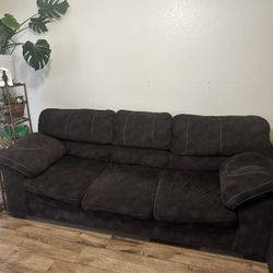 Dark Brown 3-seat Faux Leather Couch