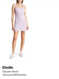 Elodie square neck textured midi dress